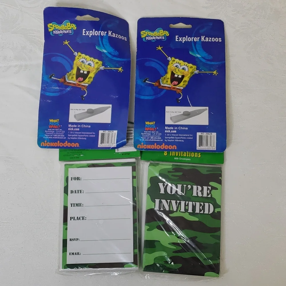 Kids Party Supplies Invitations and Kazoos